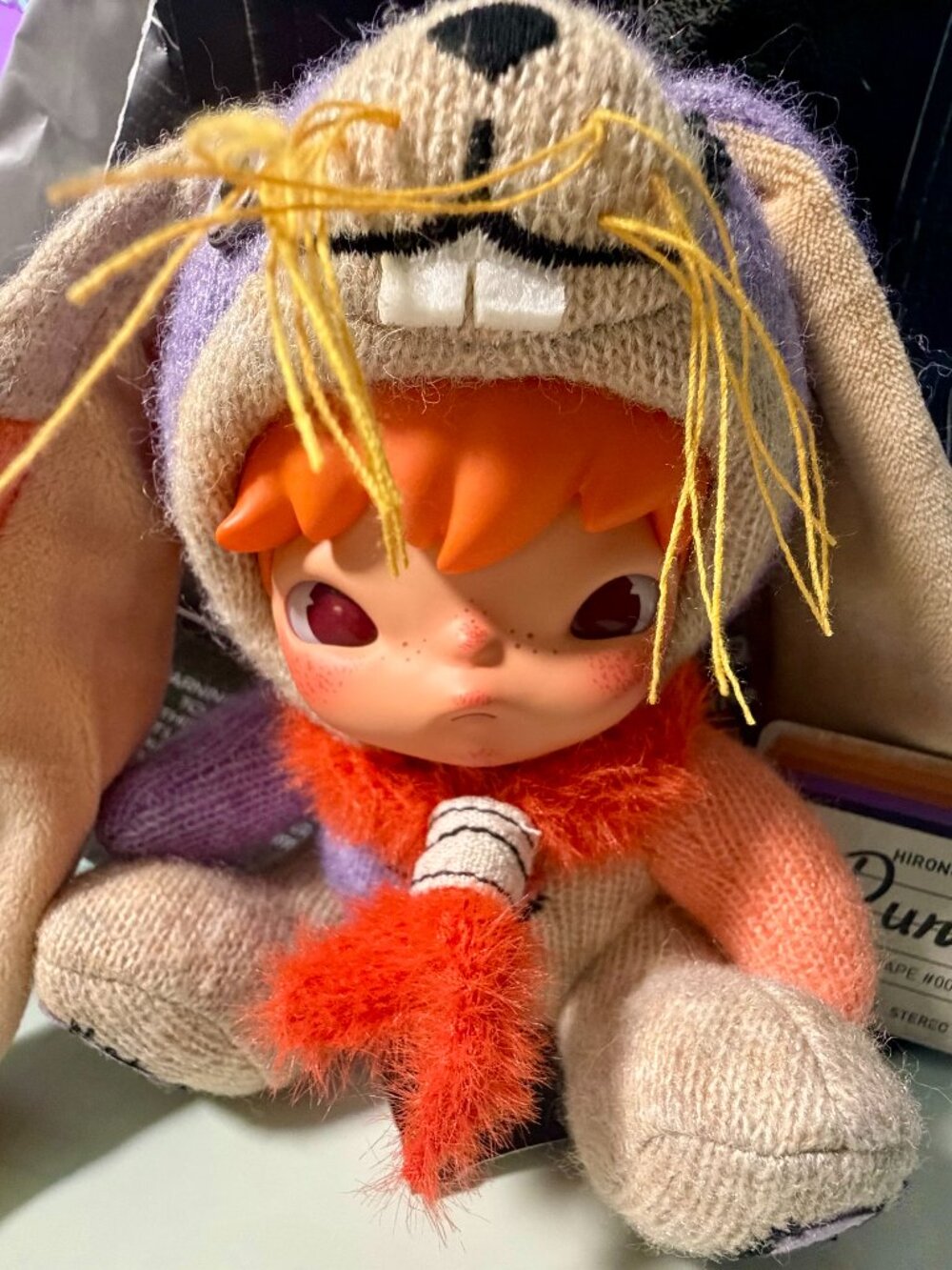 Hirono After Dark RUNAWAY Knit Bunny Plush Pendant 🐰 POP MART Halloween